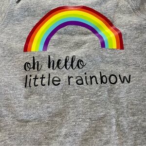 Rabbit Skins Gray Tee with Colorful Rainbow